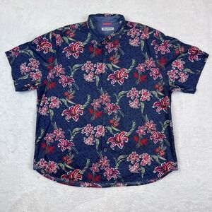 Tommy Bahama Hawaiian Shirt Mens XL Multicolor‎ Floral Tropical Camp Resort